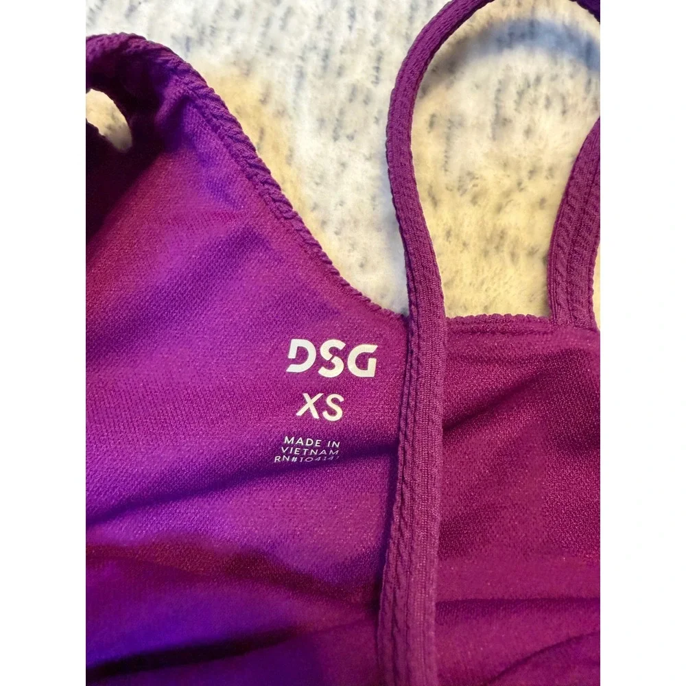 DSG Girls Asymmetric‎ Swim Top Vibrant Violet XS 50 UV Protection NWT